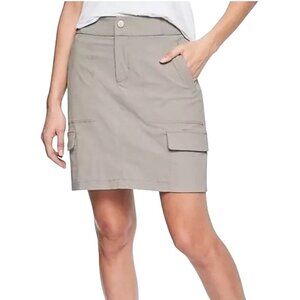 Athleta Trekkie Silver Gray/Taupe Skort Cargo Pockets Size 10
